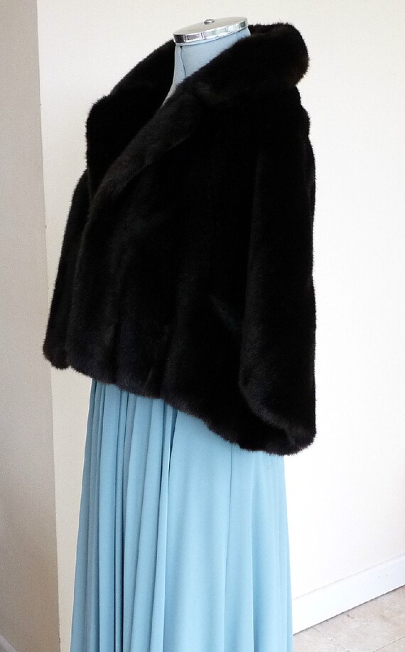 Vintage Fur Capelet Cape Faux Fur Tissavel France