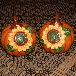 Autumn Salt & Pepper Set - Pumpkins, Sunflowers