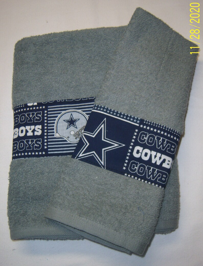 NFL Bath & Hand Towel set Dallas Cowboys square Etsy