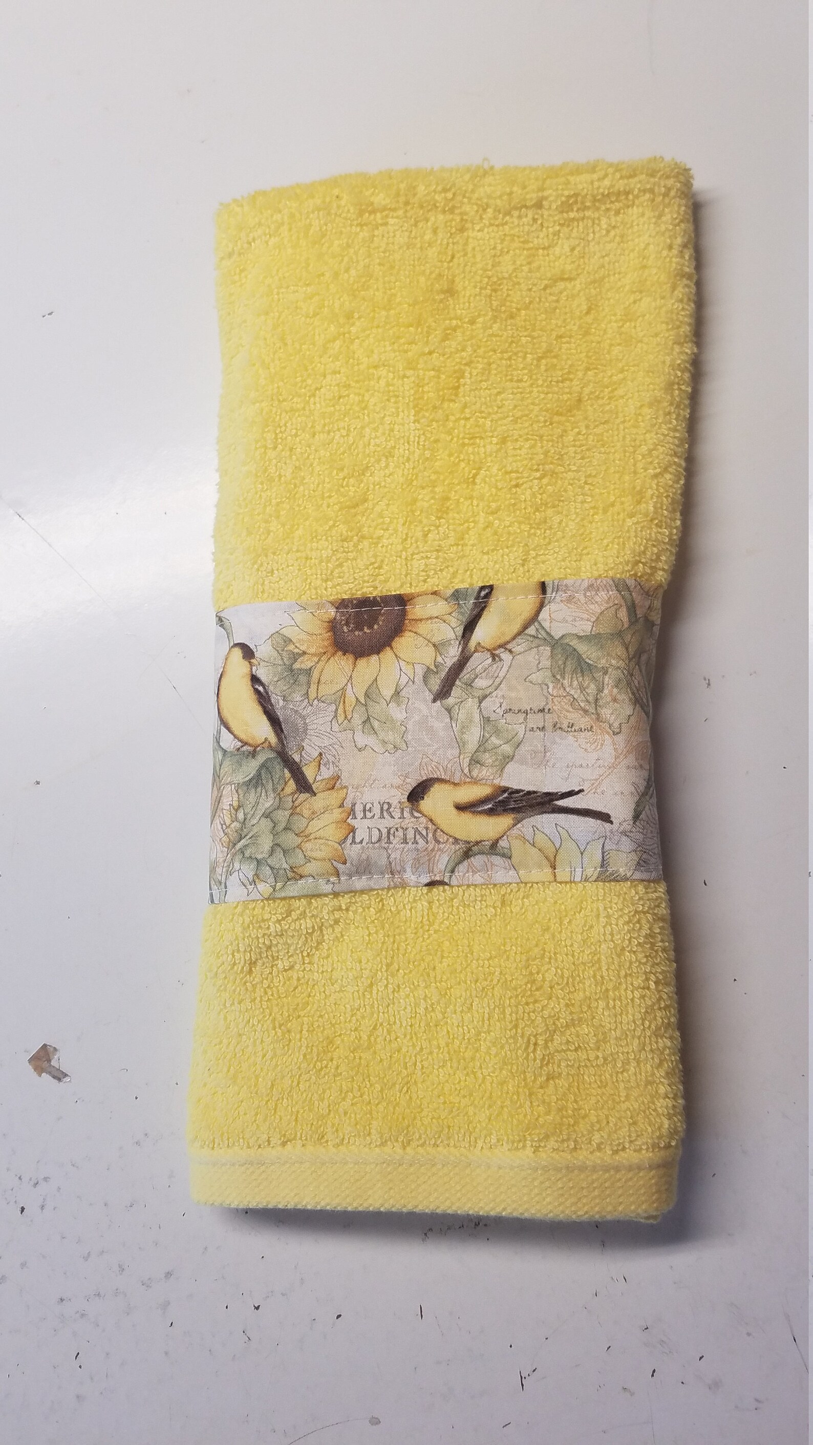 Sunflower Bath & Hand Towel Set on Light Yellow Etsy