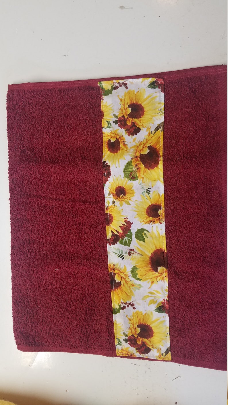 Sunflower Bath & Hand Towel Set Red Etsy