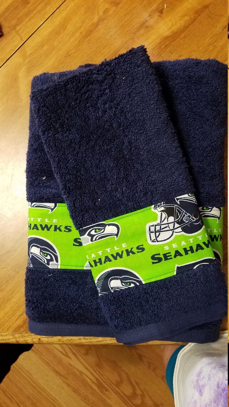 NFL Seattle Seahawks Bath & Hand Towel set Etsy