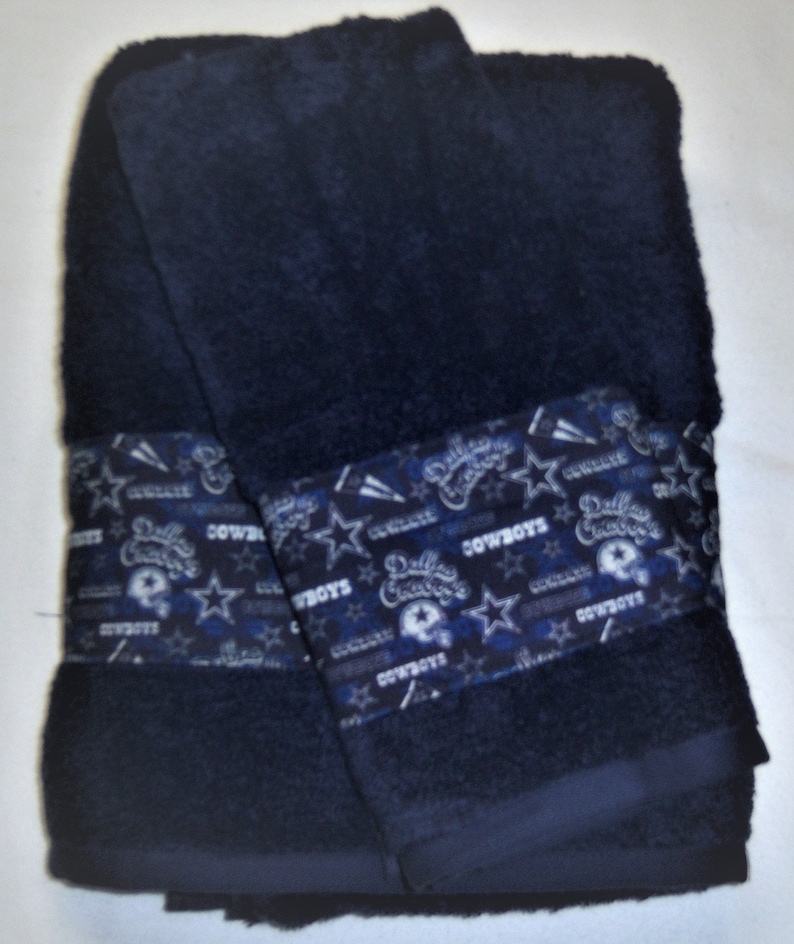 NFL Bath & Hand Towel Set Dallas Cowboys Square Etsy