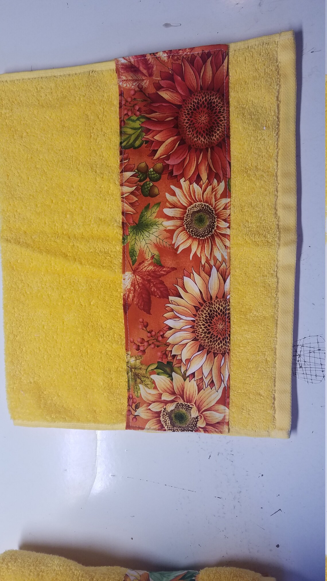 Sunflower Bath & Hand Towel Set red on Yellow Etsy
