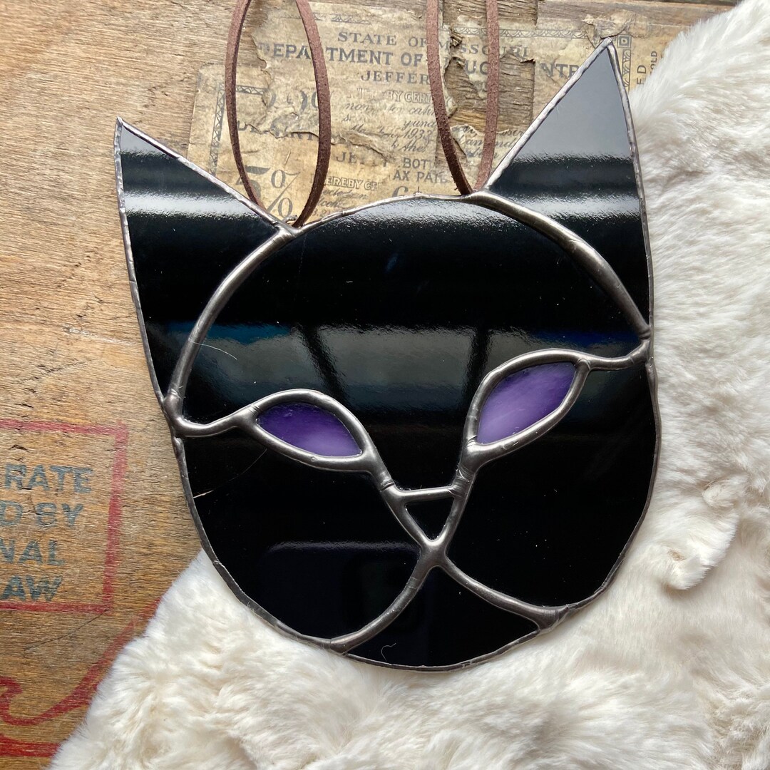 Magic Black Cat Stained Glass Suncatcher - Etsy