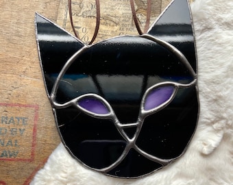 Magic Black Cat Stained Glass Suncatcher