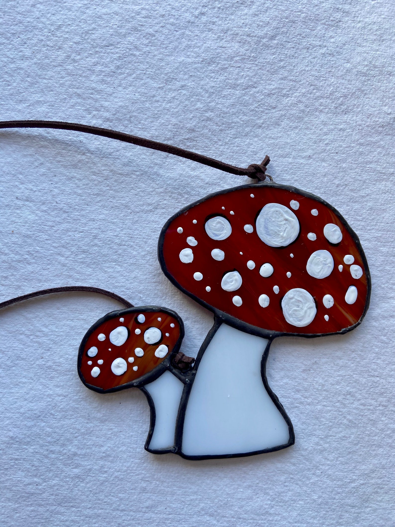 Mushroom Stained Glass Suncatcher Etsy