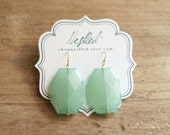 Pendientes de declaración de agua de menta, menta con cuentas pendientes, pendientes de menta