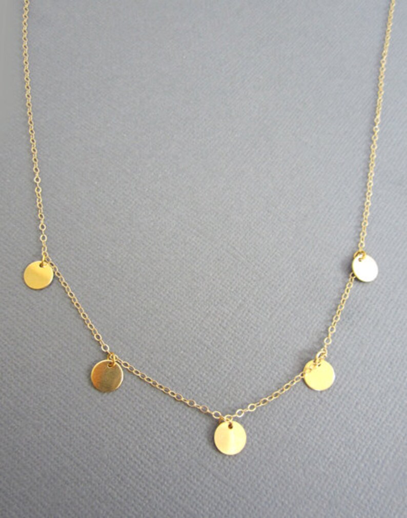 Gold disc necklace Small disc necklace 5 Gold filled disc Etsy