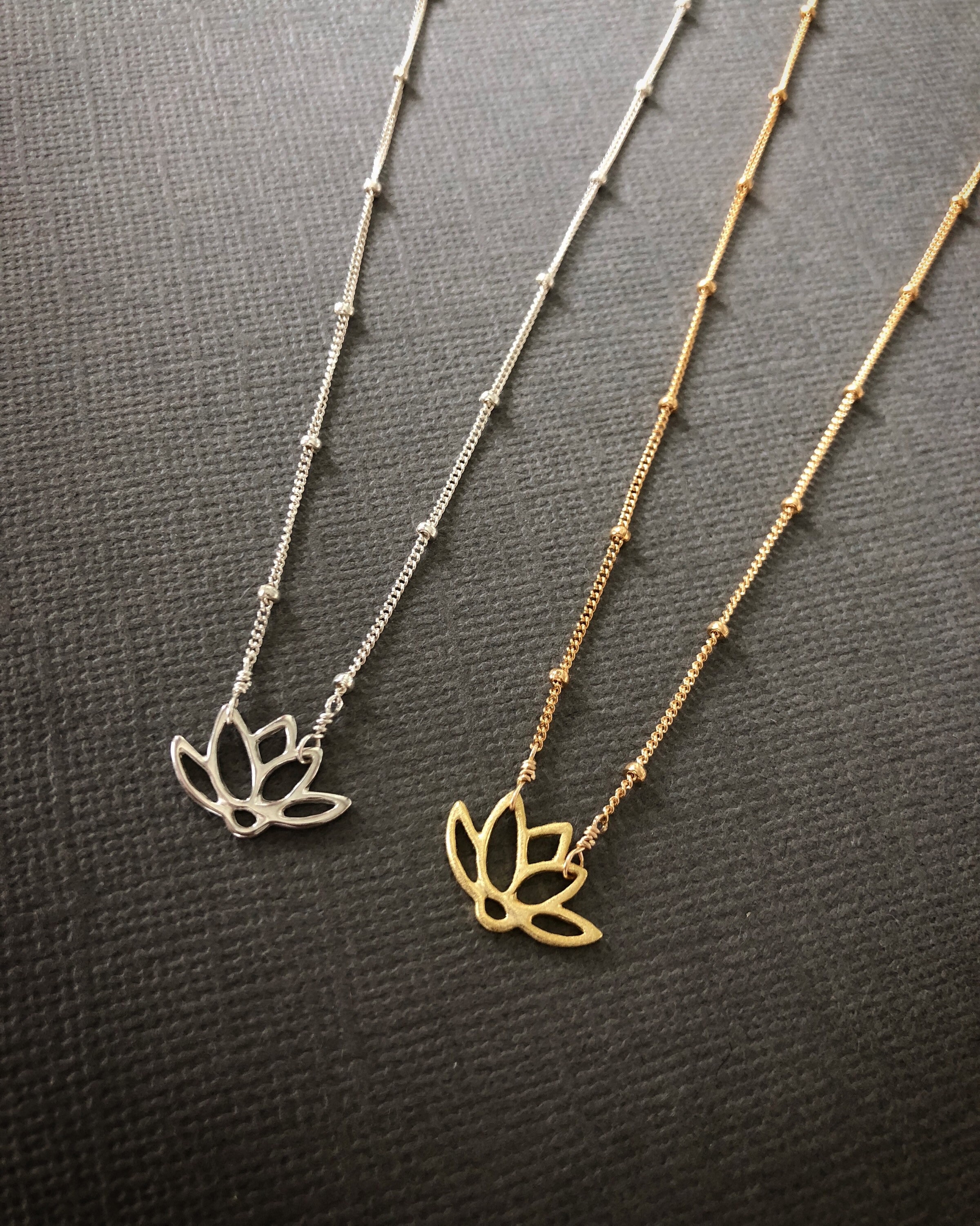 Lotus Necklace Lotus Flower Necklace Gold Lotus Necklace Etsy