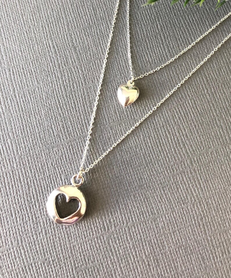 MOTHER and DAUGHTER NECKLACE Heart in Heart necklace Grand Etsy