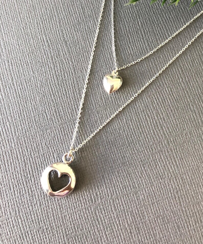 MOTHER and DAUGHTER NECKLACE Heart in Heart necklace Grand | Etsy