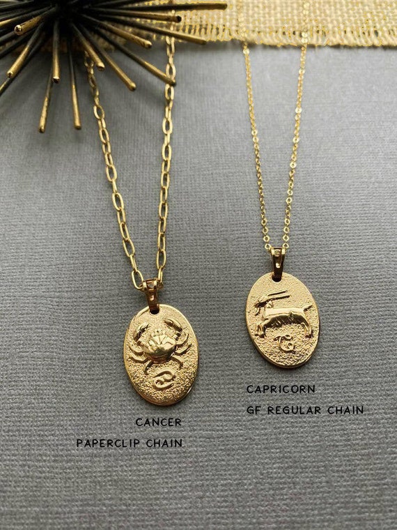 18K Gold Filled Zodiac Pendant Necklace 