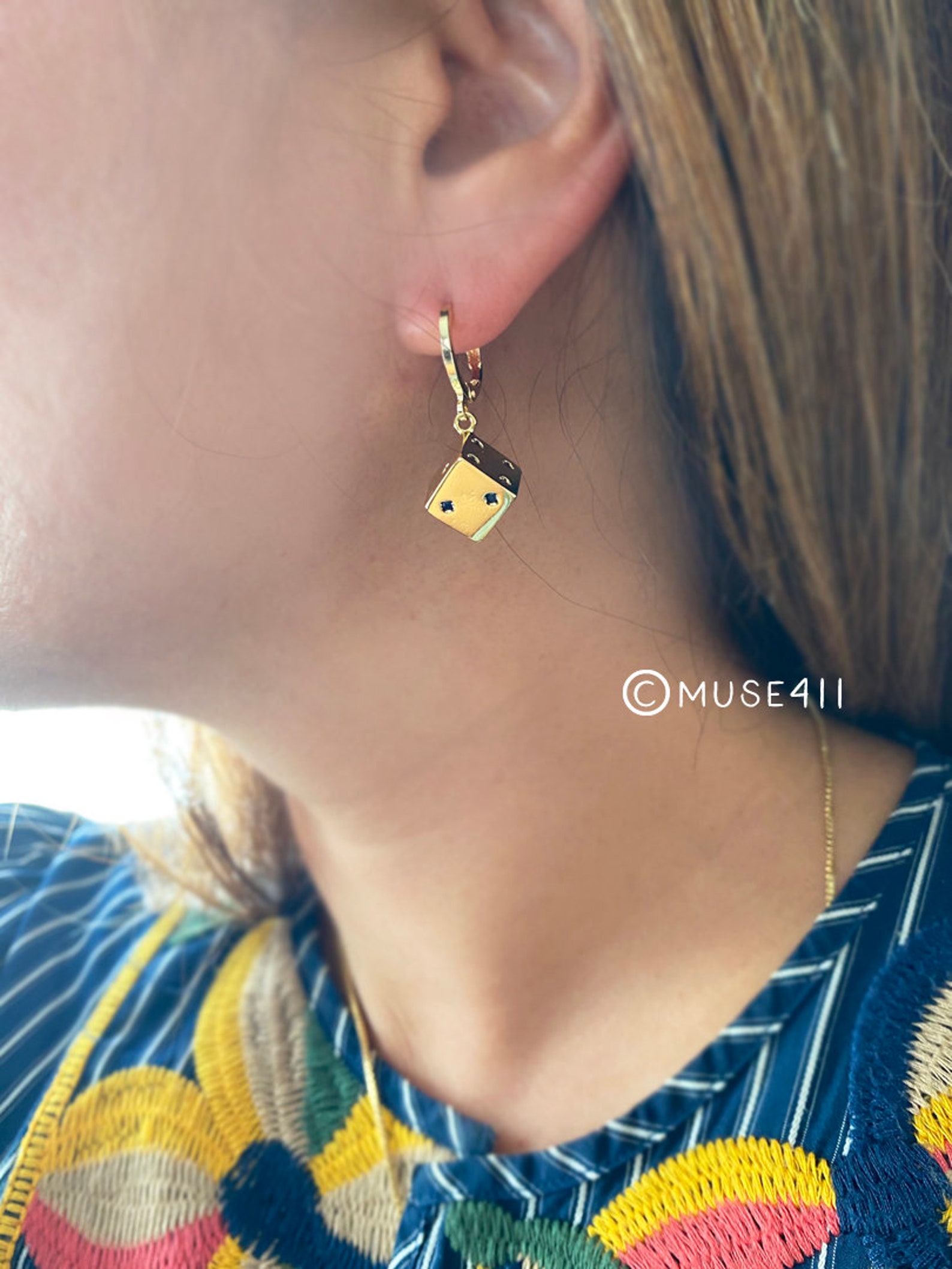 3D Gold Filled Dice Necklace Dice Pendant Necklace Lucky Etsy