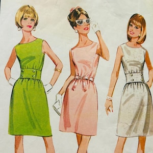1968 McCall&#39;s 9253 Sheath Dress Sewing Pattern: Misses 16, 38&quot; Bust