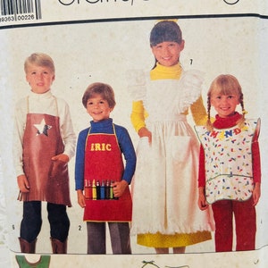 Simplicity 7875 | 4 Styles Children's Aprons with Variations | OSZ Child | vintage used complete sewing pattern