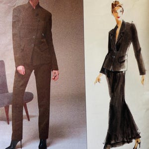 Vogue 2165 Sewing Pattern: Donna Karan Jacket, Skirt & Pants (ADVANCED, UNCUT, Misses 14-18)