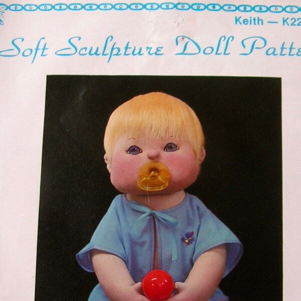 Keith Soft Sculpture 22 inch Doll Pattern from Miss Martha Originals K222 cut used complete