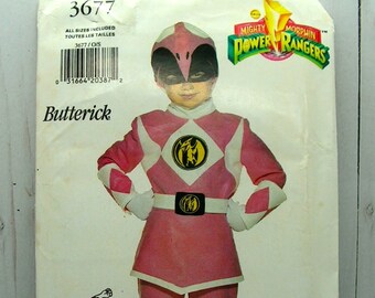 Butterick 3677 | KIMBERLY-PINK Mighty Power Ranger Costume Sewing Pattern | uncut factory folded costume pattern iron-on transfers included