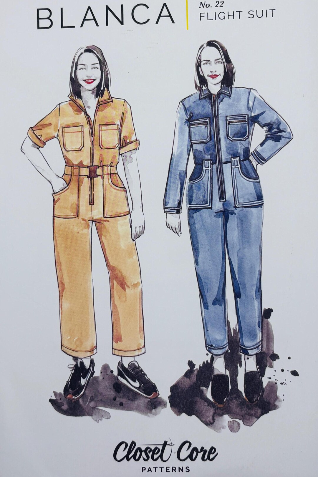 Closet Core Pattern #22 Flight Suit BLANCA | SS or LS Jumpsuit ... Your ...