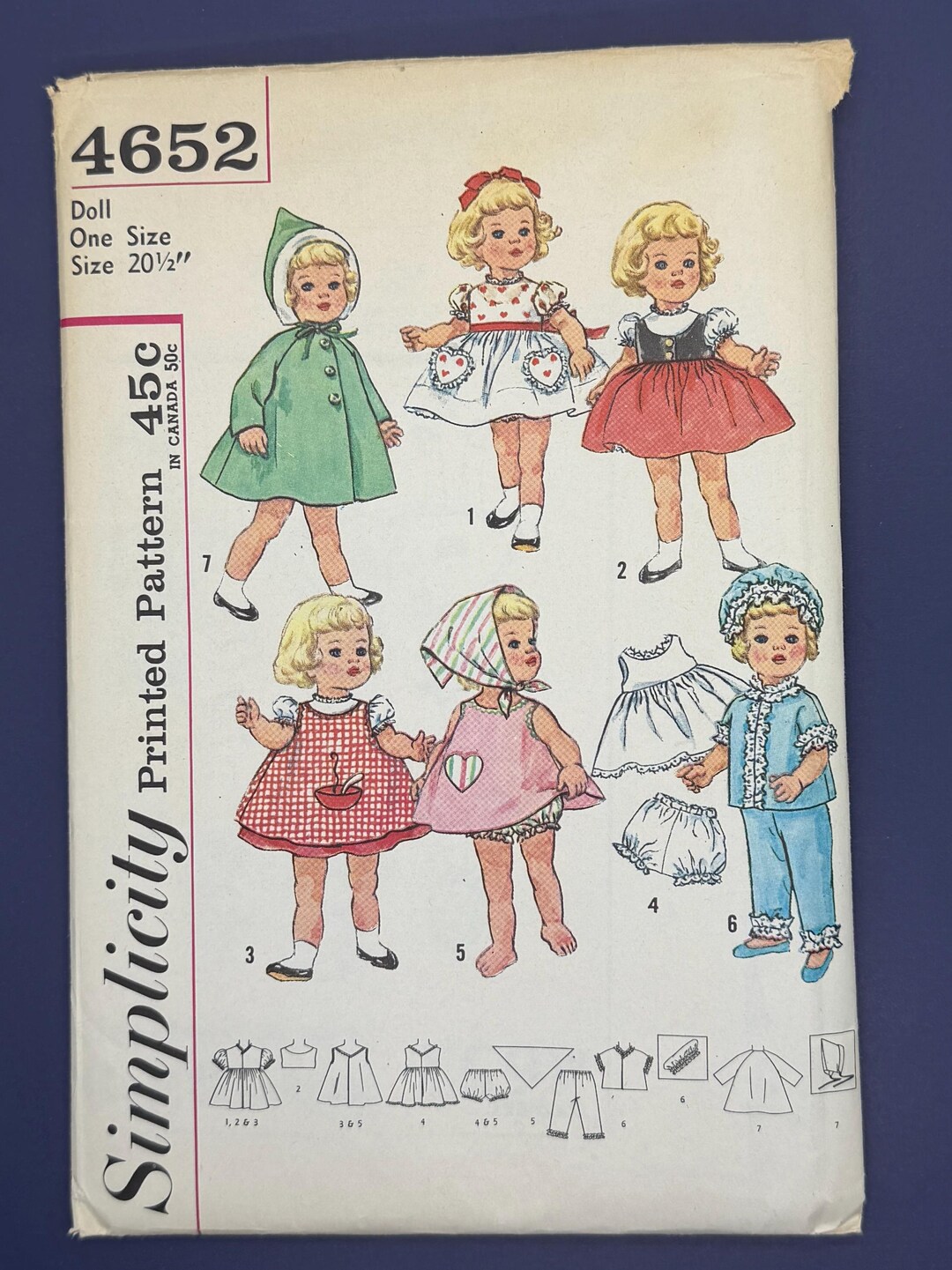 Vintage Simplicity 4652 Sewing Pattern | 20.5