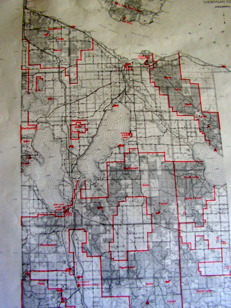 CHEBOYGAN County Michigan Vintage 1960's Michigan Dept Etsy