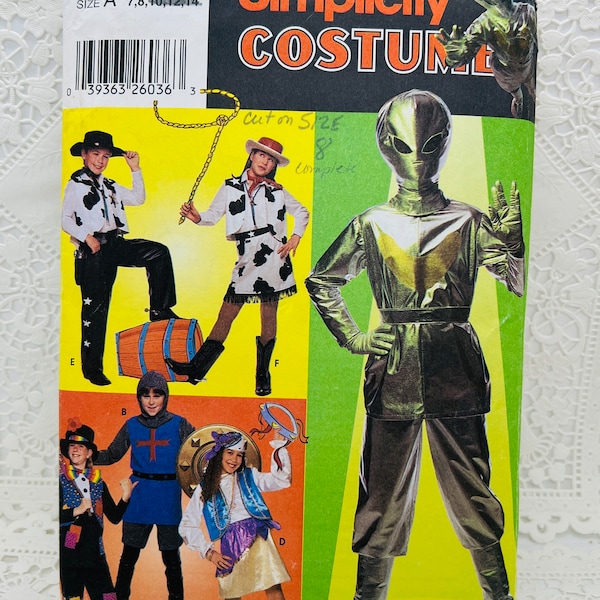 Simplicity 5884 | Child Alien, Western, Ninja & more Costumes | vintage costume sewing pattern