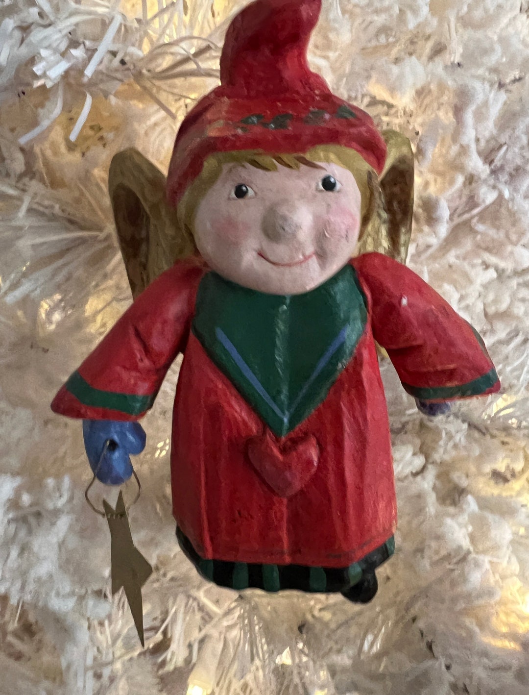 HOUSE of HATTEN Fairy Star Angel Vintage 1994 Collectible Hanging Christmas Ornament repaired