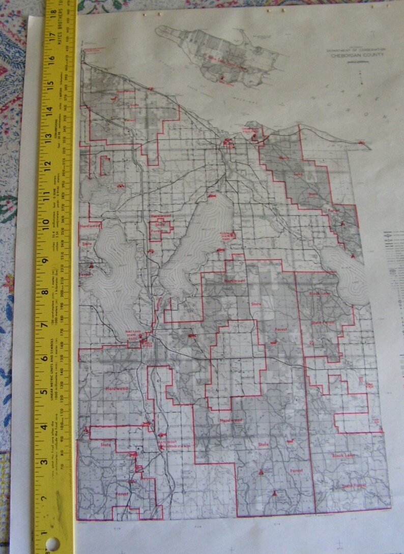 CHEBOYGAN County Michigan Vintage 1960's Michigan Dept Etsy