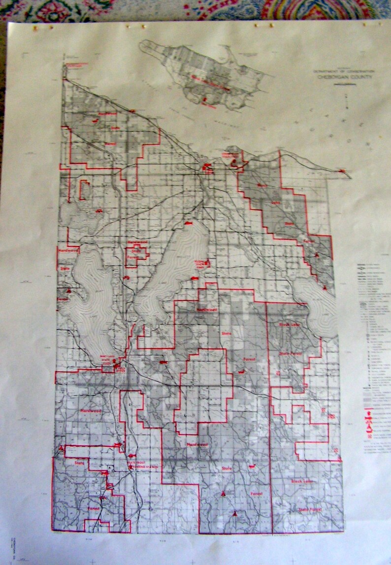 CHEBOYGAN County Michigan Vintage 1960's Michigan Dept Etsy