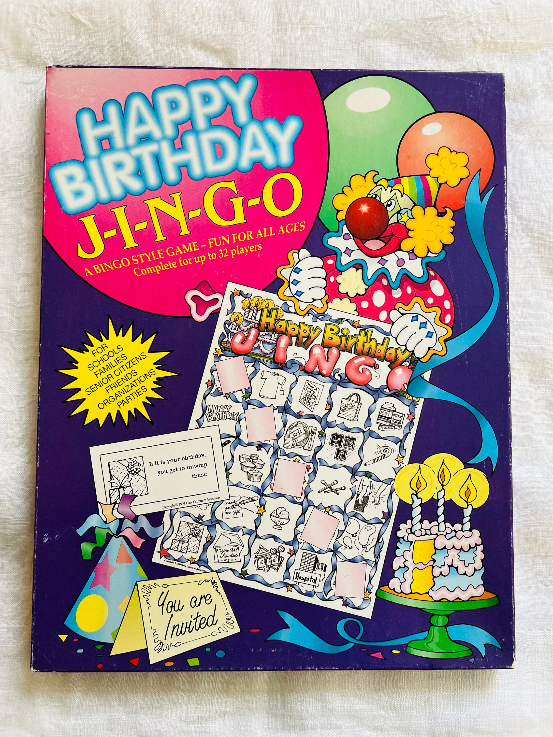 Happy Birthday JINGO A Bingo Style Game Fun for All Ages up to 32
