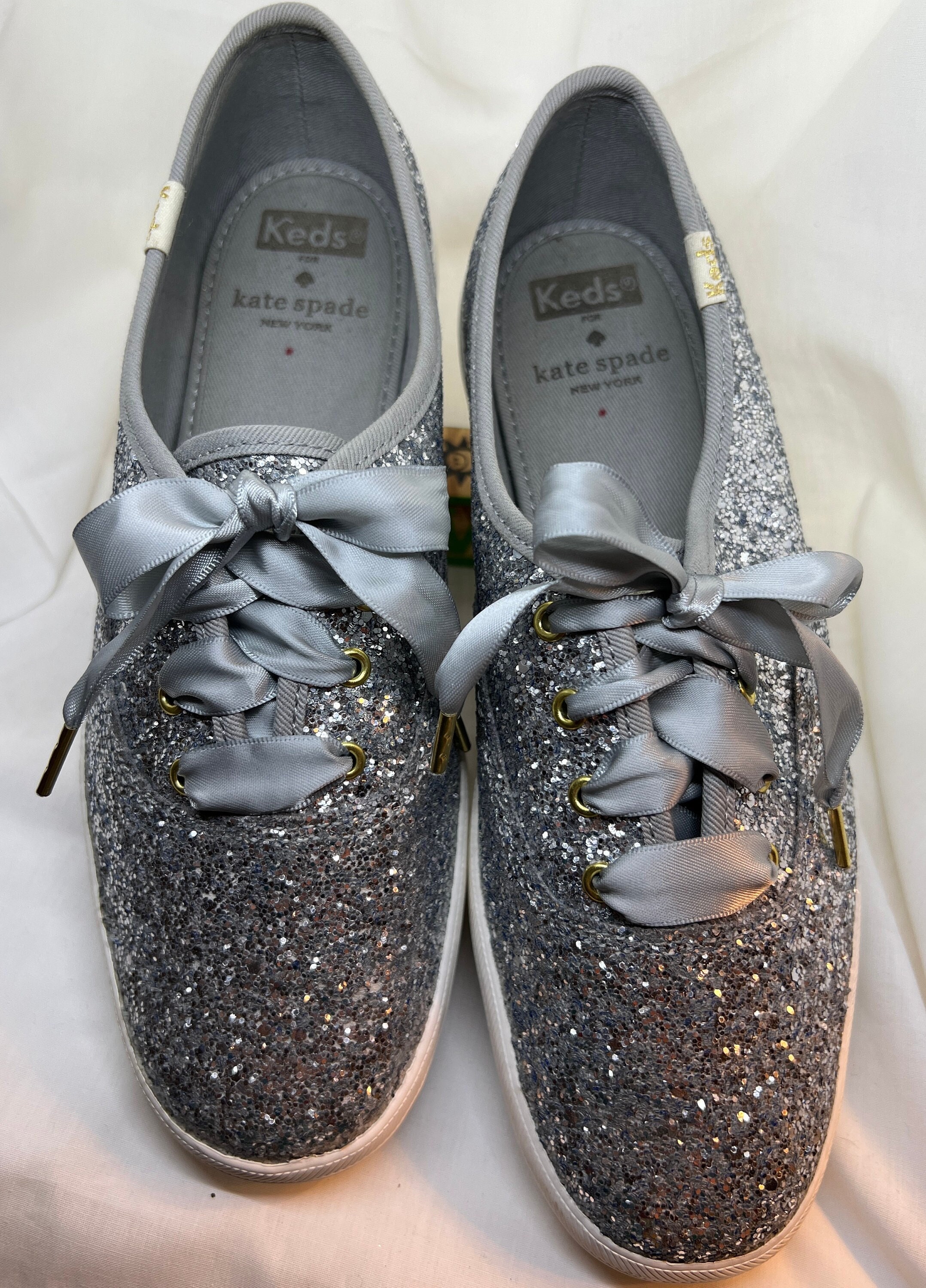 Kate spade glitter keds silver Clearance