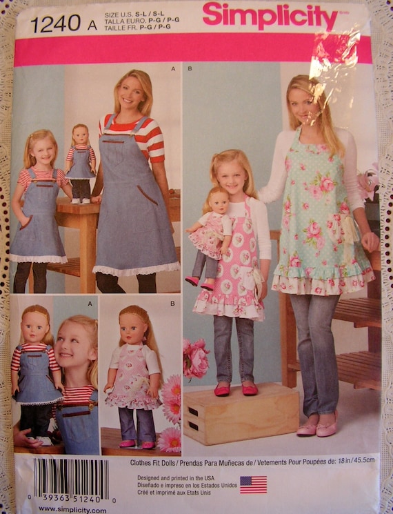 Simplicity Pattern 3949 Childrens and Misses Aprons matching kitchen cooking