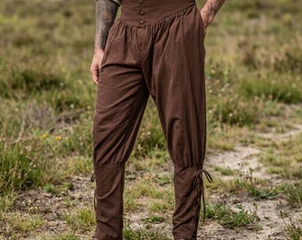 Pantaloni da uomo in cotone norreno / Pantaloni vichinghi storici / Rievocazioni storiche LARP rinascimentali SCA / Costume per festival medievali