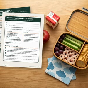 The School & Party Playbook: gluten free kids lunch and school kit printable PDF, celiac teacher handout and birthday party plan (image 1)