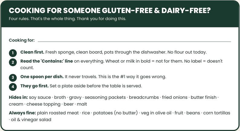 The Host Kit: gluten free Thanksgiving host guide printable PDF, celiac and dairy free holiday checklist (image 2)