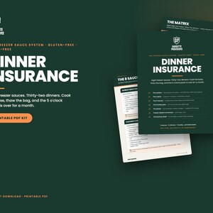Dinner Insurance: gluten free freezer meals plan printable PDF, eight dairy free freezer sauces, labels and inventory sheet (image 2)