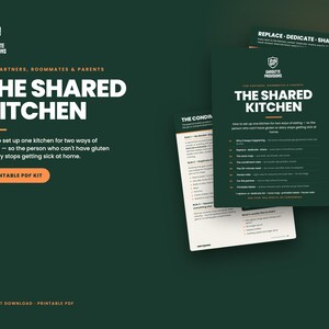 The Shared Kitchen: celiac cross contamination checklist printable PDF, gluten free shared kitchen guide with zone labels (image 2)