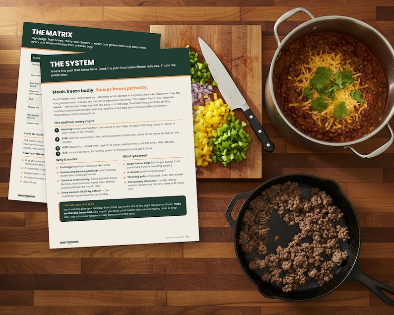 Dinner Insurance: gluten free freezer meals plan printable PDF, eight dairy free freezer sauces, labels and inventory sheet (image 3)