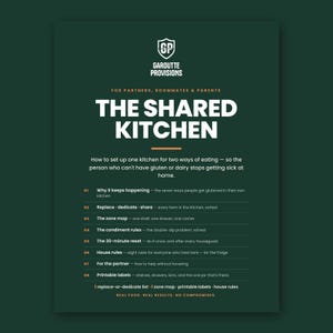 The Shared Kitchen: celiac cross contamination checklist printable PDF, gluten free shared kitchen guide with zone labels (image 9)