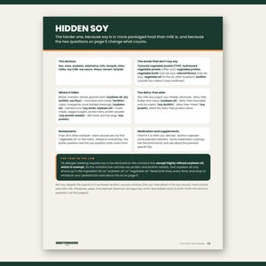 Preview of page 9 from The First Two Weeks: MSPI 14-day meal map and hidden soy list, part of this dairy free soy free breastfeeding diet plan printable