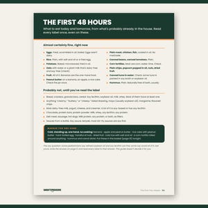 Preview of page 4 from The First Two Weeks: MSPI 14-day meal map and hidden soy list, part of this dairy free soy free breastfeeding diet plan printable