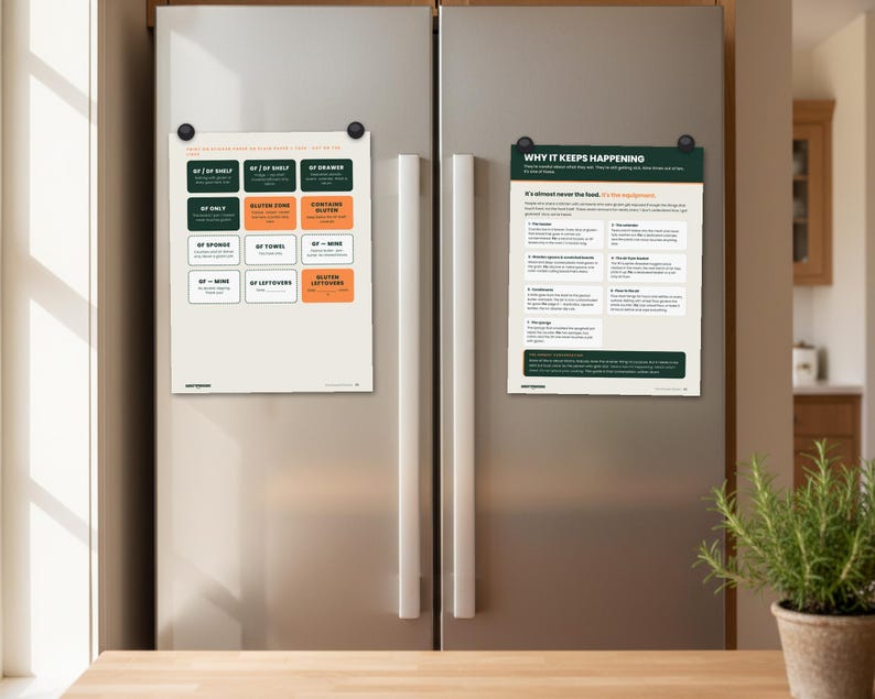 The Shared Kitchen: celiac cross contamination checklist printable PDF, gluten free shared kitchen guide with zone labels (image 4)