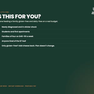 The $40 Week: gluten free meal plan on a budget printable PDF, seven dairy free dinners with a priced grocery list (image 5)