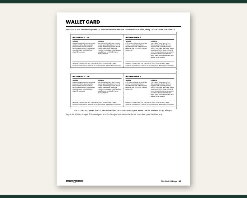 Preview of page 46 from The First 30 Days: gluten free dairy free grocery list and pantry sweep, part of this celiac disease guide for the newly diagnosed printable