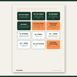 The Shared Kitchen: celiac cross contamination checklist printable PDF, gluten free shared kitchen guide with zone labels (image 8)