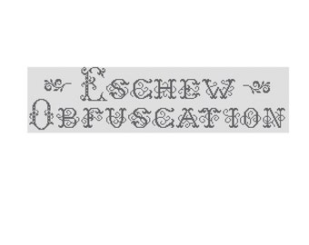 PATTERN - Eschew Obfuscation Cross Stitch Chart