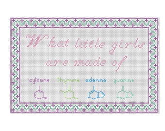 PATTERN - What Little Girls Are Made Of Cross-Stitch Sampler PDF