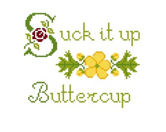 PATTERN - Suck It Up Buttercup Cross-Stitch PDF