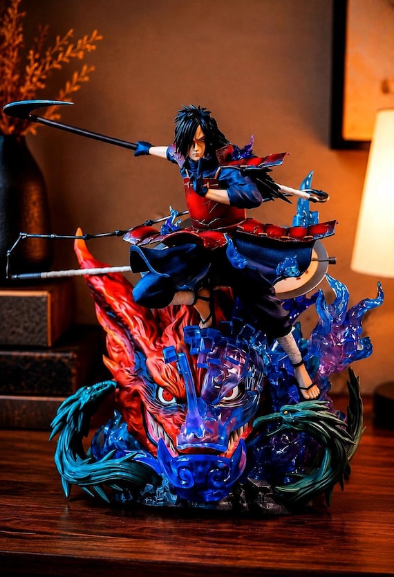 Statue Madara Uchiha 40 cm LED | Figurine Naruto Shippuden | Statue Anime Premium | Décoration Manga | Collection Otaku | Idée Cadeau